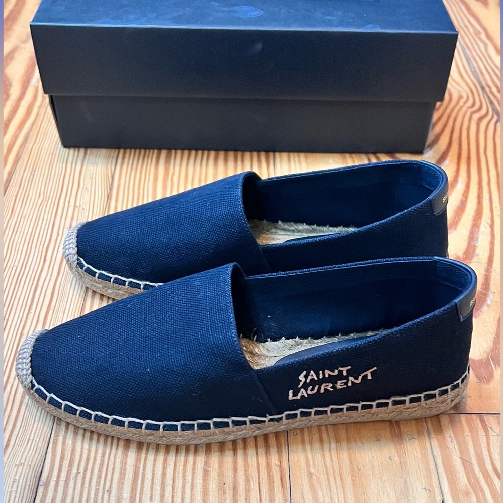 SAINT LAURENT EMBROIDERED ESPADRILLES IN CANVAS SIZE 38 100% AUTHENTIC